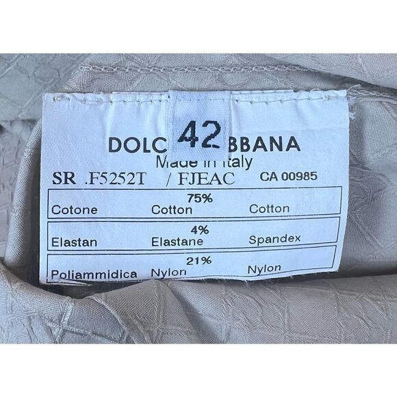 Dolce & Gabbana Khaki Cotton Button Front Shirt Size 42 - Picture 6 of 7